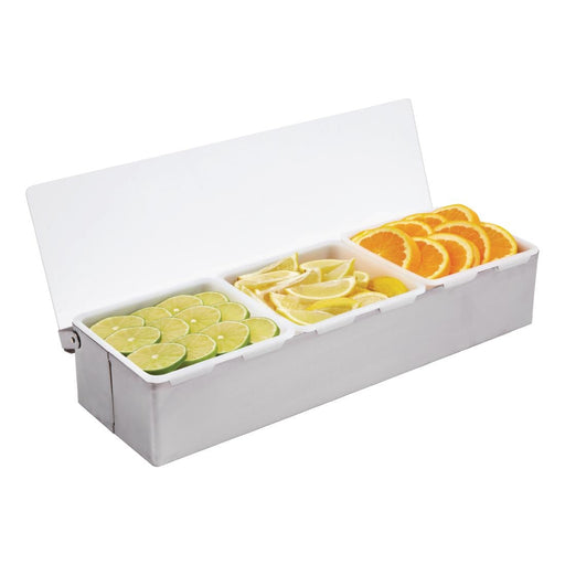 Olympia 3 Compartment Condiment Holder Stainless Steel Olympia