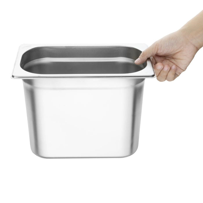 Vogue Stainless Steel 1/4 Gastronorm Tray 200mm Vogue