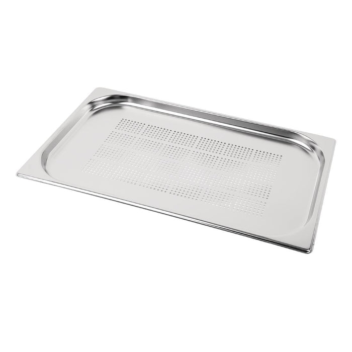 Vogue Stainless Steel Perforated 1/1 Gastronorm Tray 20mm Vogue
