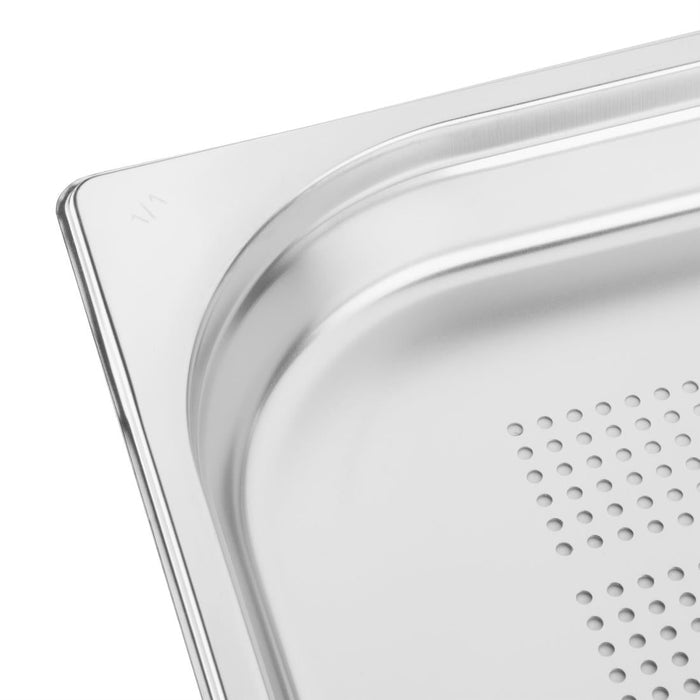 Vogue Stainless Steel Perforated 1/1 Gastronorm Tray 40mm Vogue