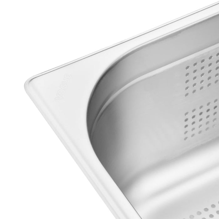 Vogue Stainless Steel Perforated 1/1 Gastronorm Tray 150mm Vogue