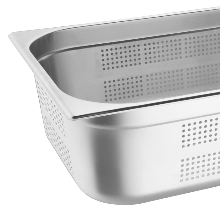 Vogue Stainless Steel Perforated 1/1 Gastronorm Tray 150mm Vogue