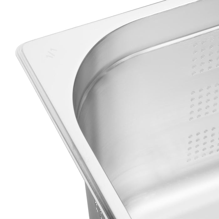 Vogue Stainless Steel Perforated 1/1 Gastronorm Tray 200mm Vogue