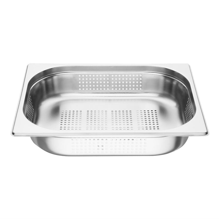 Vogue Stainless Steel Perforated 1/2 Gastronorm Tray 65mm Vogue