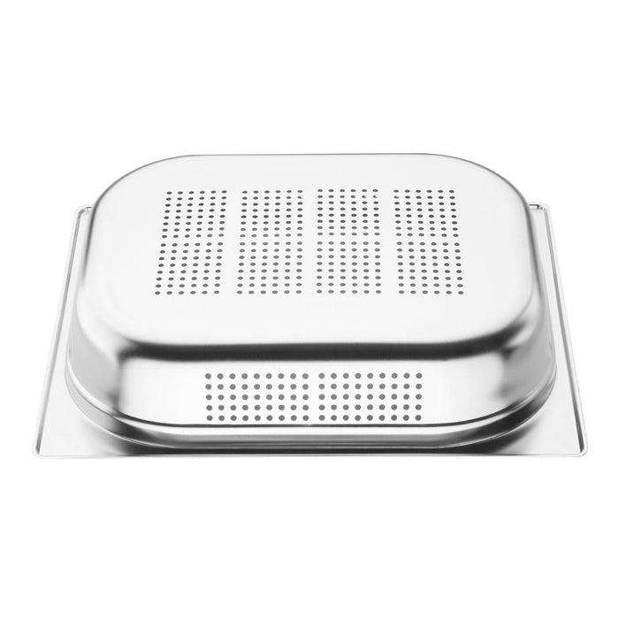 Vogue Stainless Steel Perforated 1/2 Gastronorm Tray 65mm Vogue