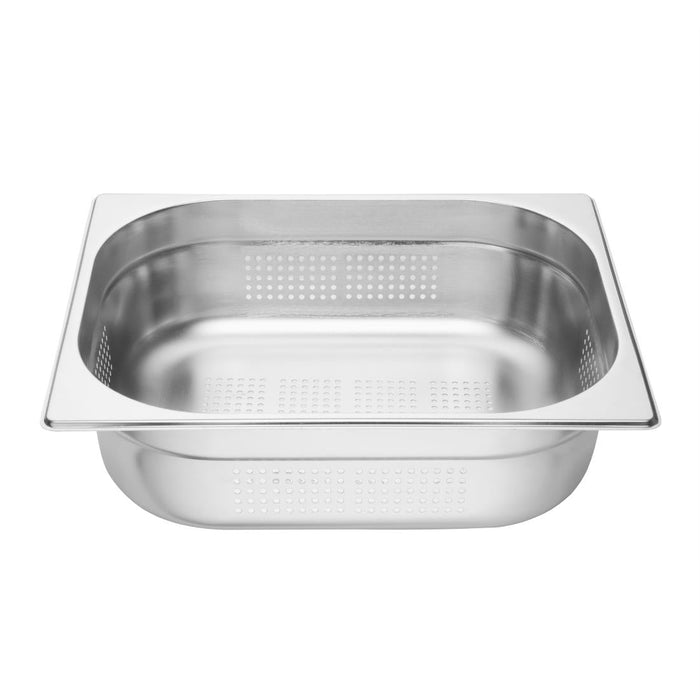 Vogue Stainless Steel Perforated 1/2 Gastronorm Tray 100mm Vogue