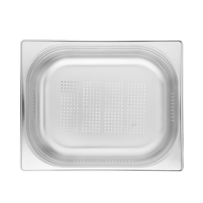 Vogue Stainless Steel Perforated 1/2 Gastronorm Tray 100mm Vogue