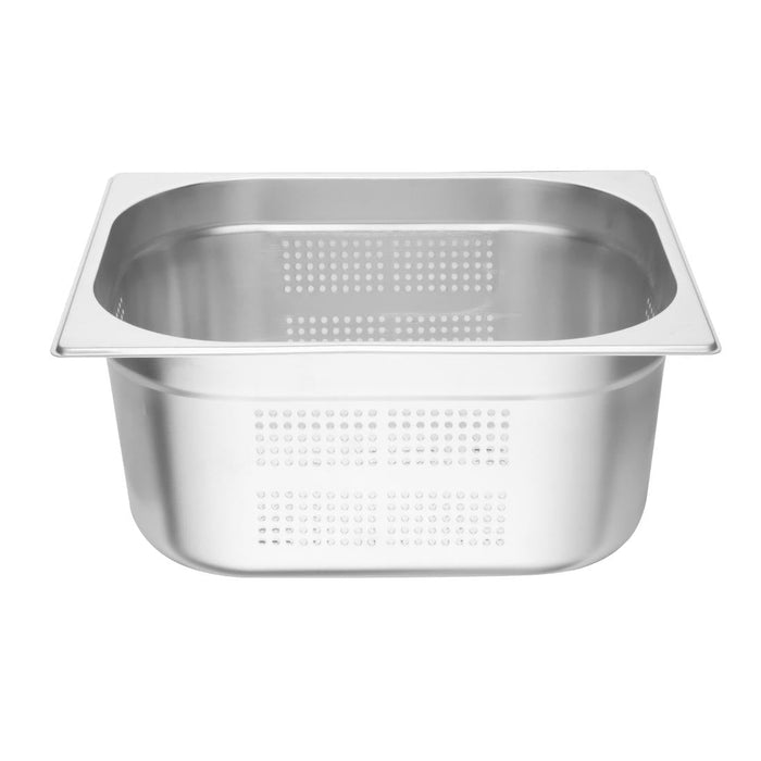 Vogue Stainless Steel Perforated 1/2 Gastronorm Tray 150mm Vogue