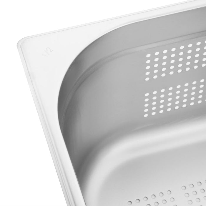 Vogue Stainless Steel Perforated 1/2 Gastronorm Tray 150mm Vogue