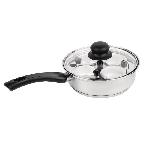 Size: 200(Ø)mm. Capacity: 4 Eggs. Material: Stainless Steel