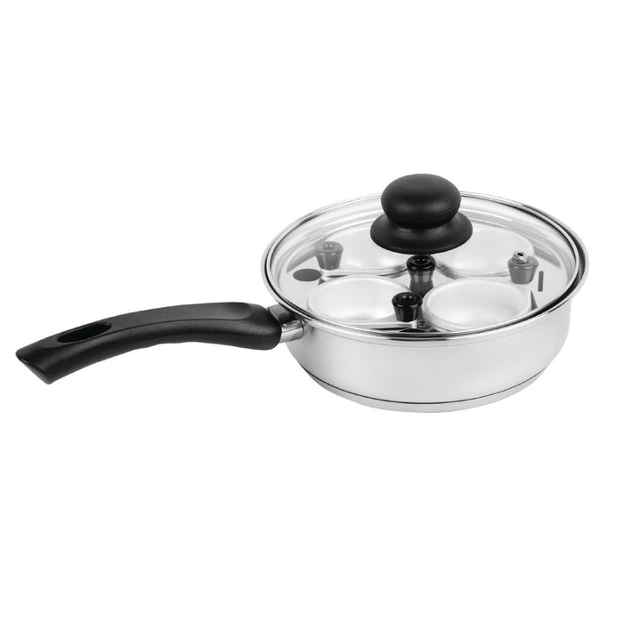 Size: 200(Ø)mm. Capacity: 4 Eggs. Material: Stainless Steel