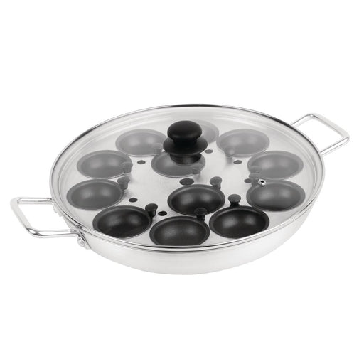 Size: 350(Ø)mm. Capacity: 12 Eggs. Material: Aluminium