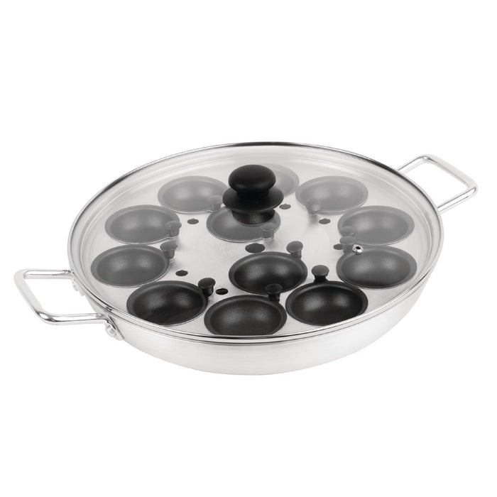 Size: 350(Ø)mm. Capacity: 12 Eggs. Material: Aluminium