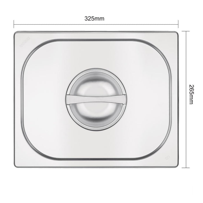 Vogue Stainless Steel 1/2 Gastronorm Lid Vogue