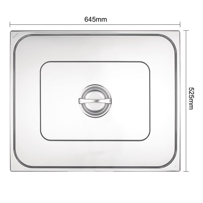 Vogue Stainless Steel 2/1 Gastronorm Lid Vogue