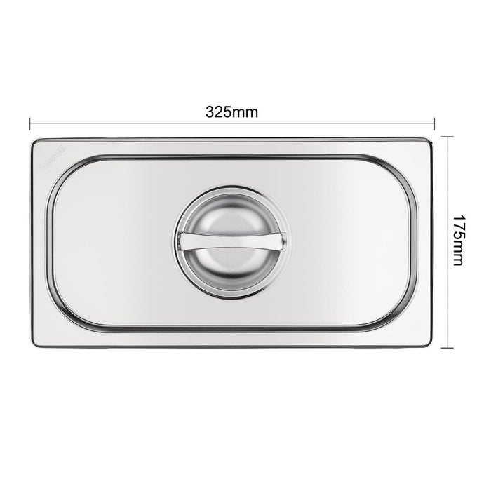 Vogue Stainless Steel 1/3 Gastronorm Lid Vogue