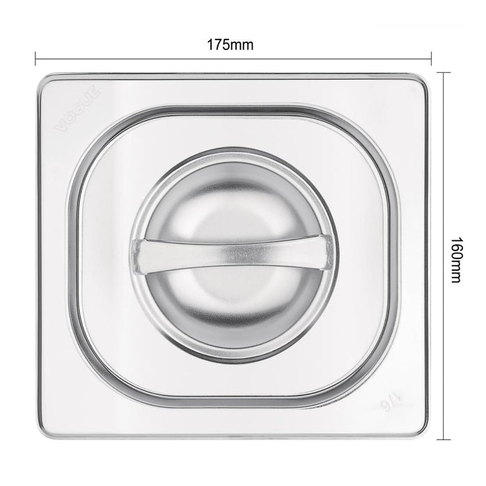 Vogue Stainless Steel 1/6 Gastronorm Lid Vogue
