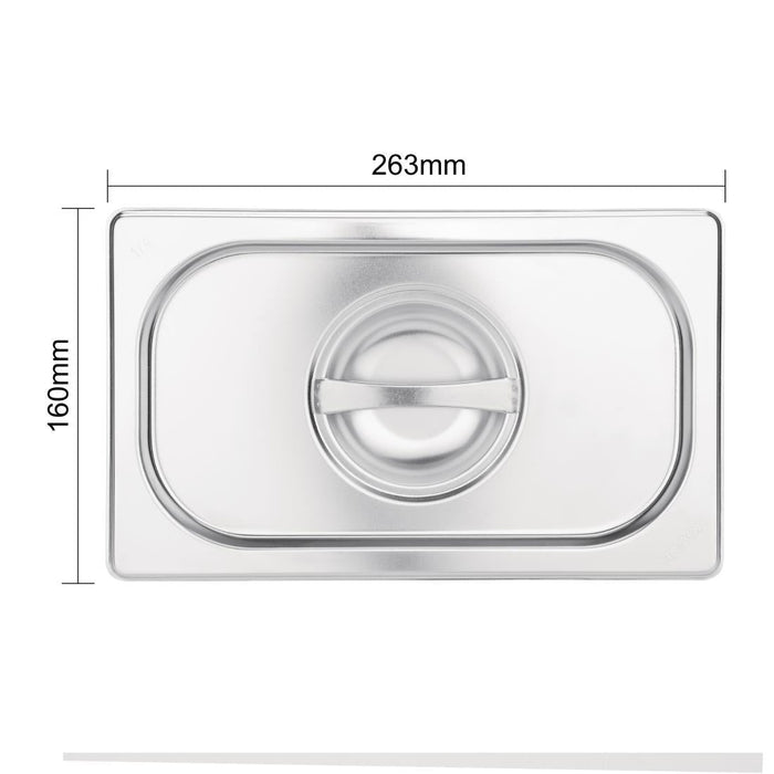 Vogue Stainless Steel 1/9 Gastronorm Lid Vogue