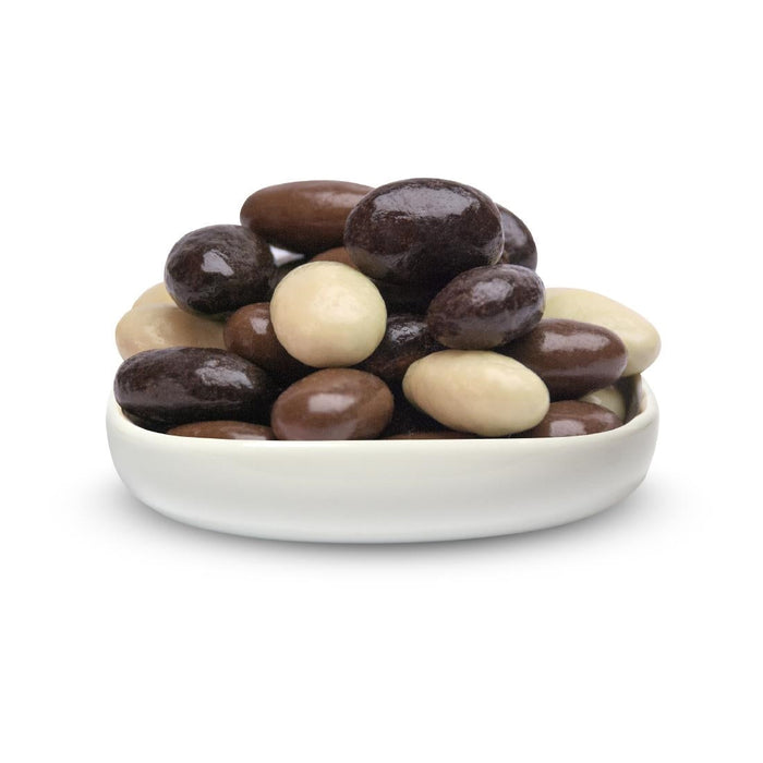 Cambrook Dark, Milk & White Chocolate Almonds Glass Jar 110g (15 Pack) Cambrook