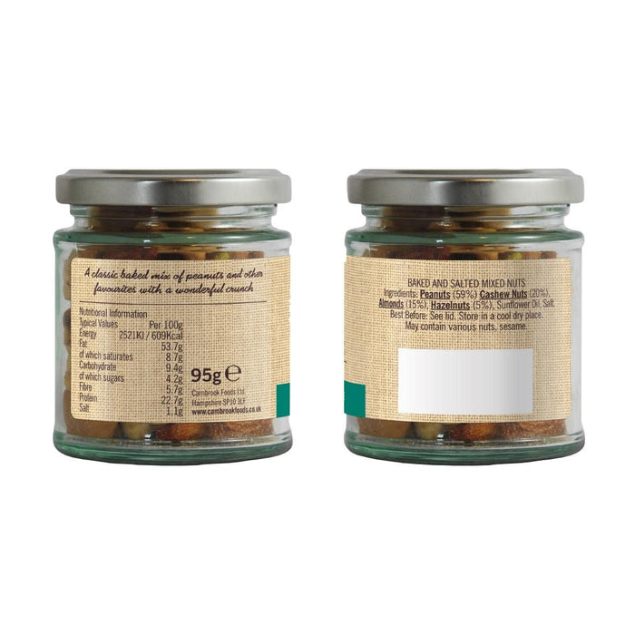Cambrook Baked Salted Classic Mixed Nuts Glass Jar 95g (15 Pack) Cambrook