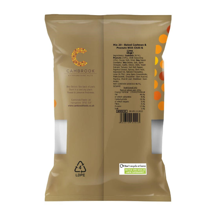 Cambrook Baked Nuts Mix with Chilli & Lime Bulk Pack 1kg Cambrook