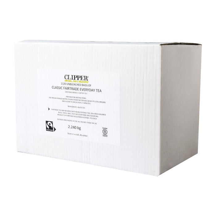Clipper Fairtrade Classic Everyday Black Teabags - Envelope, String & Tag (250 pack) Clipper