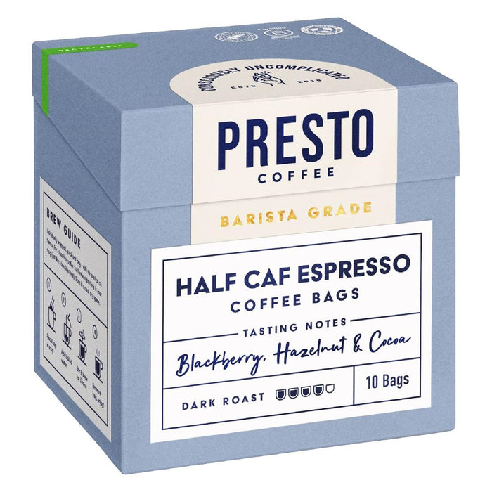 Dark Roast with 50% Less Caffeine. Pack Quantity: 10