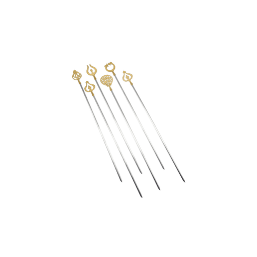 Kebab Shish-Skewer | Fancy (Motif) | Stainless Steel | 0.5 cm x 45 cm | Pack Of 20