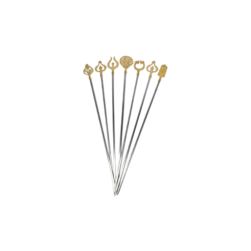 Kebab Shish-Skewer | Fancy (Motif) | Stainless Steel | 0.5 cm x 45 cm | Pack Of 10