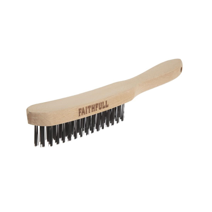 28-Gauge Steel Bristles. Beech Wood handle