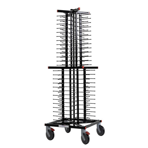 Material: Welded steel. Capacity: 104 plates