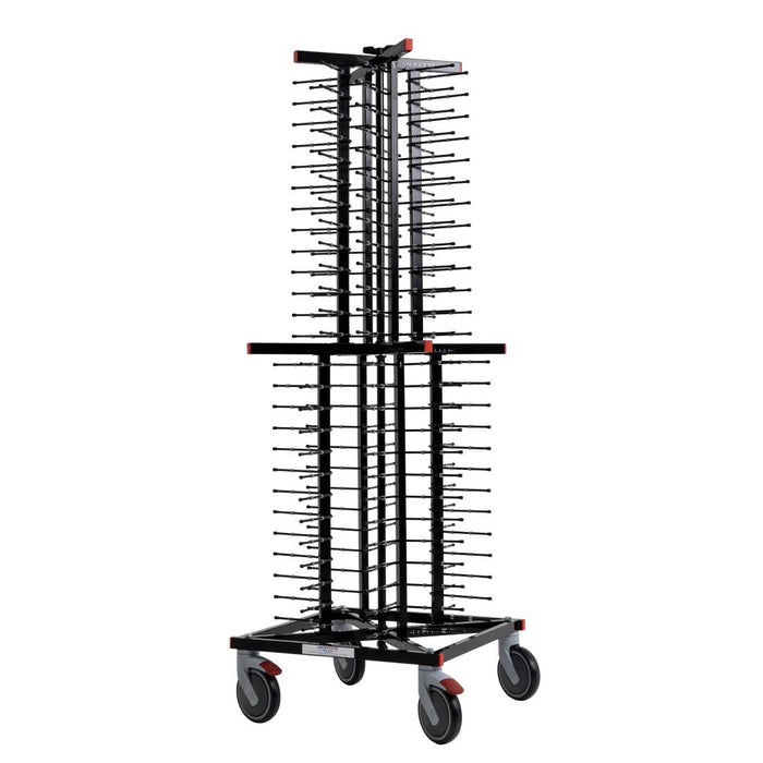 Material: Welded steel. Capacity: 104 plates