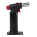 Powerful extra-wide flame. Features automatic ignition and removable stand