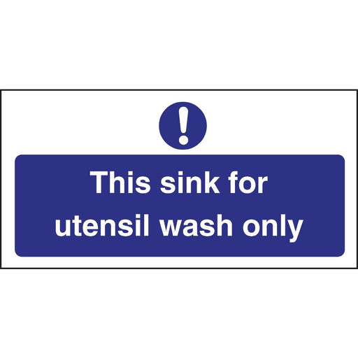 Vogue Utensil Wash Only Sign Vogue
