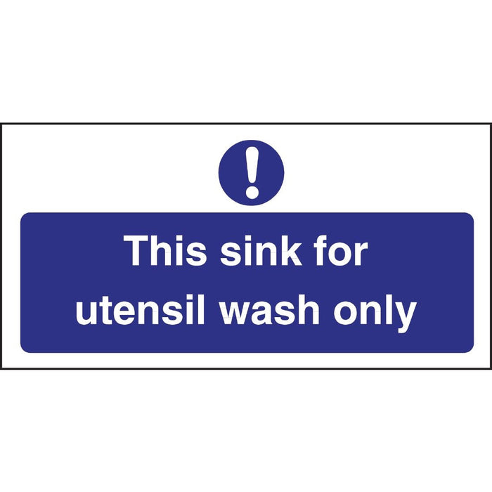 Vogue Utensil Wash Only Sign Vogue