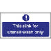 Vogue Utensil Wash Only Sign Vogue