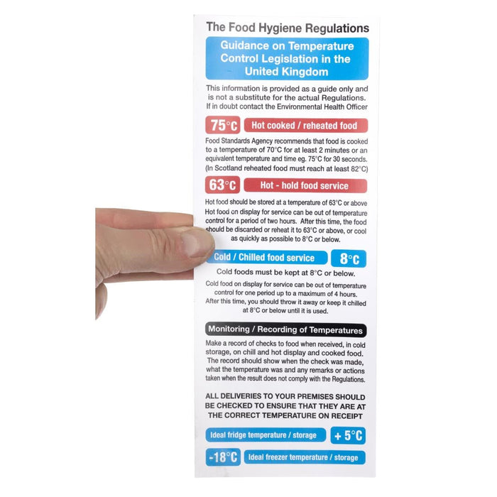 Vogue 2006 Food Act Cook Chill Guidelines Sign Vogue