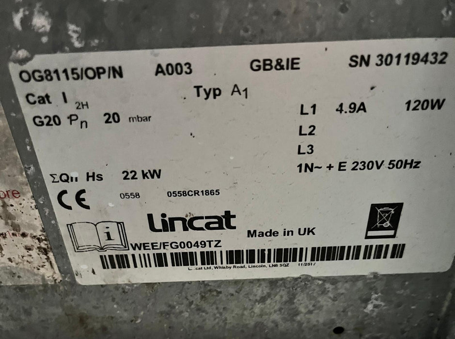 Lincat Opus Natural Gas Single Tank Fryer with Pumped Filtration-Refurbished Canmac Refurbished