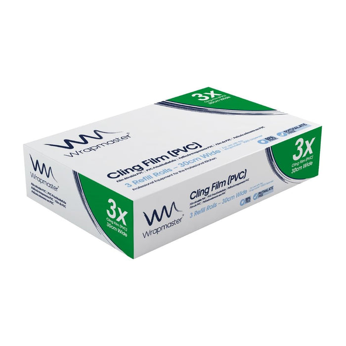 Wrapmaster Cling Film 305mm x 300m (3 Pack) Wrapmaster