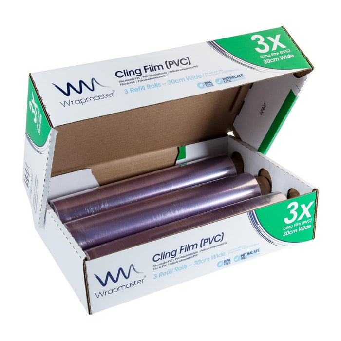 Wrapmaster Cling Film 305mm x 300m (3 Pack) Wrapmaster