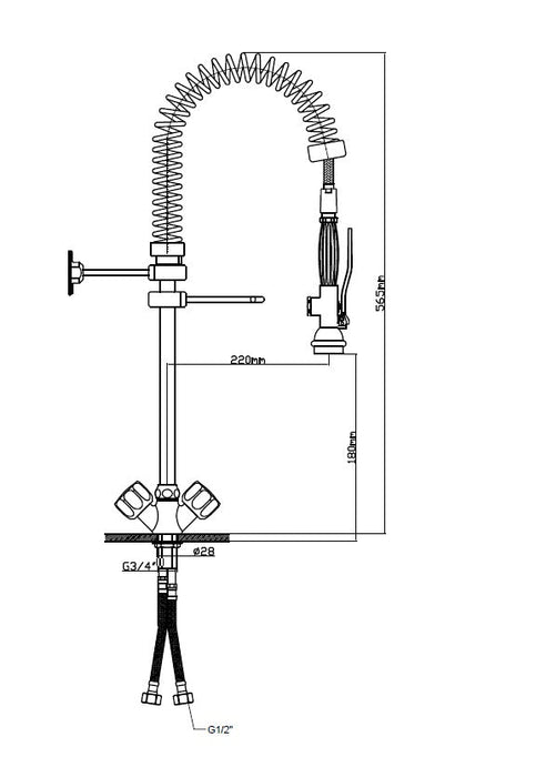 Infernus Commercial Mini Mixer Pre Rinse Tap Canmac Catering Equipment
