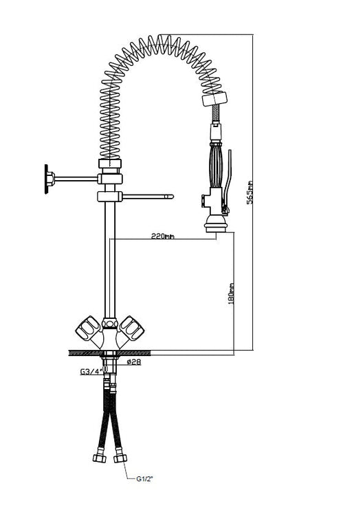 Infernus Commercial Mini Mixer Pre Rinse Tap Canmac Catering Equipment