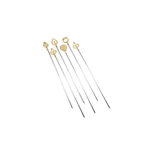 Kebab Shish-Skewer | Fancy (Motif) | Stainless Steel | 0.5 cm x 45 cm | Pack Of 30