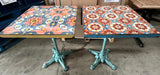 Handmade Colorful Ceramic Tile Table – 60x60 cm Retro Decorative Design-Used Canmac Refurbished