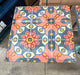 Handmade Colorful Ceramic Tile Table – 60x60 cm Retro Decorative Design-Used Canmac Refurbished