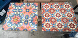 Handmade Colorful Ceramic Tile Table – 60x60 cm Retro Decorative Design-Used Canmac Refurbished