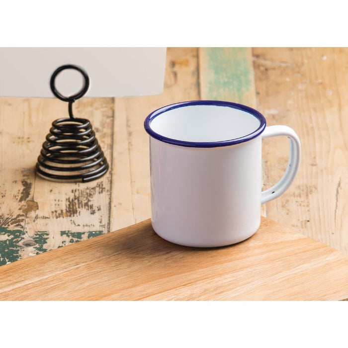 Olympia Enamel Mugs 350ml (6 Pack) Olympia