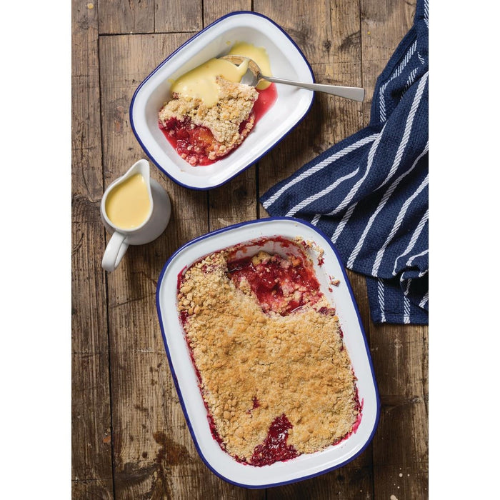 Olympia Enamel Dishes Rectangular 280 x 190mm (6 Pack) Olympia