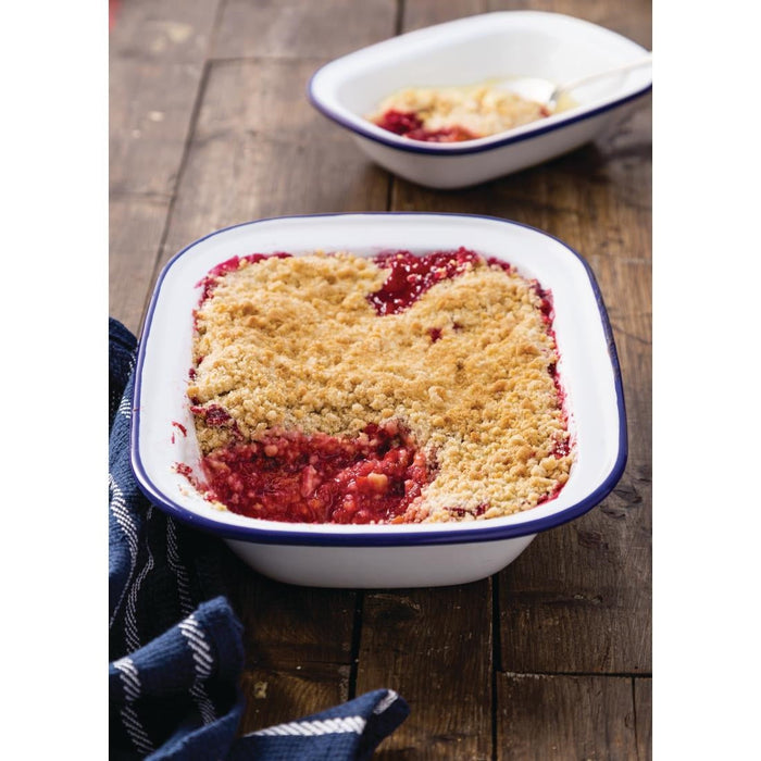 Olympia Enamel Dishes Rectangular 280 x 190mm (6 Pack) Olympia