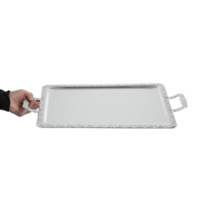 APS Stainless Steel Rectangular Handled Service Tray 600mm APS